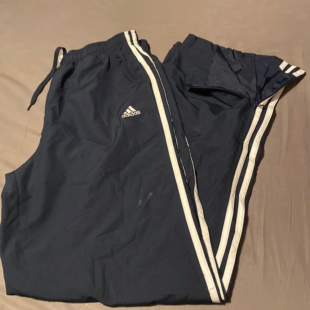 Adidas track pants with zipper bottom